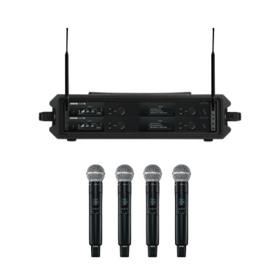 4x Shure SLXD4D/SLXD2/SM58 Wireless Microphones 