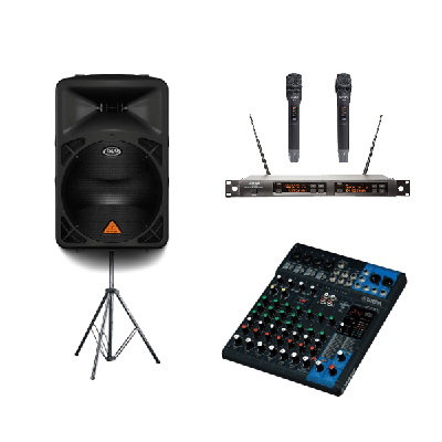 Dual Wireless Microphone & Speaker Bundle