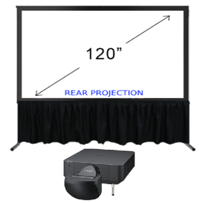 8000 Lumen Short Throw Projector + 120" Screen Bundle