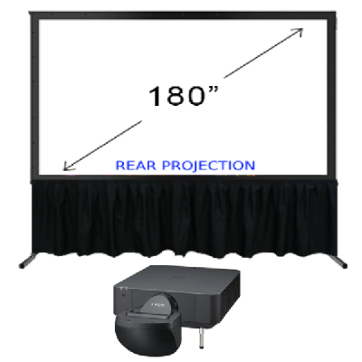 8000 Lumen Short Throw Projector + 180" Screen Bundle